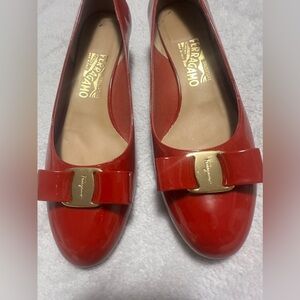 Salvatore Ferragamo Varina Patent Flats gently worn but in excellent condition
